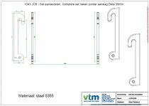 JCB - Set aanlasdelen, Complete set haken zonder aanslag.