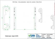 Dieci - Set aanlasdelen, haken tbv verreiker. Dikte 25mm