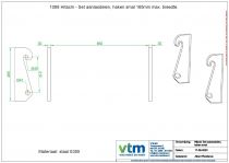 Hitachi - Set aanlasdelen, haken smal 165mm max. breedte.
