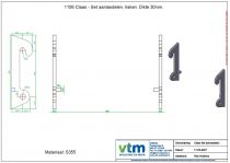 Kramer / Claas - Set aanlasdelen, haken. Dikte 30mm