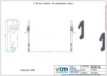 New Holland - Set aanlasdelen, haken recht. Dikte 25mm
