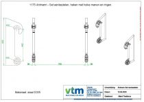 Ahlmann - Set aanlasdelen, haken met bussen en ringen.