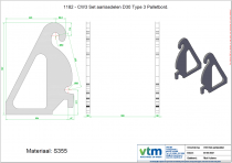 CW - Set aanlasdelen, haken tbv Palletbord. Dikte 30mm