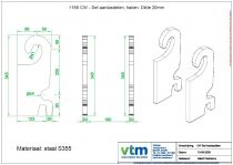 CW 0/05 - Set aanlasdelen, Recht. Dikte 20mm