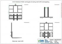 Verhoogd EURO palletbord FEM2 met lepels 120x40x1200 FEM2A